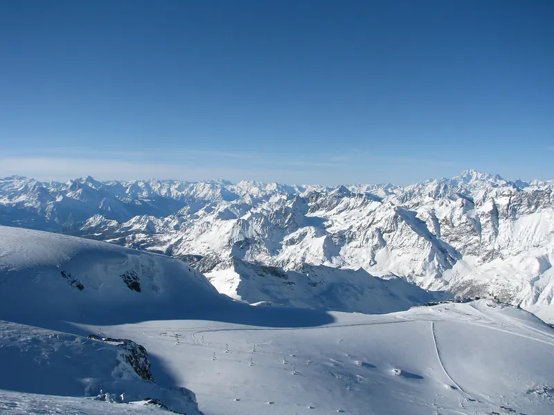 Alps view from Matterhorn Glacier Paradise. 3883 meters = 12.736 ft height.