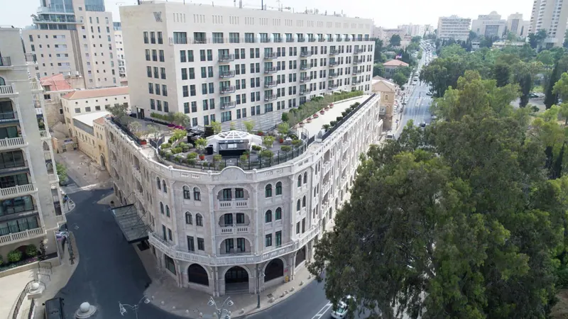 Hotel exterior with trees