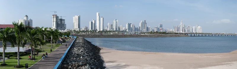 Panama City skyline and Cinta Costera waterfront