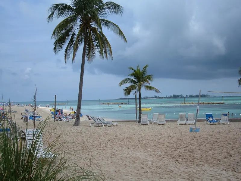 The beach on the grounds of the Wyndham Nassau in Nassau, The Bahamas.